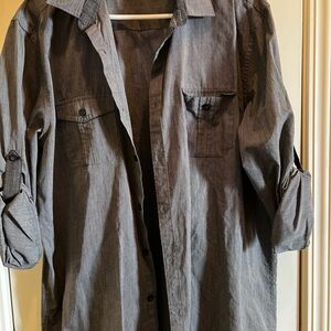 Axist Men's Gray Casual Button Down Shirt